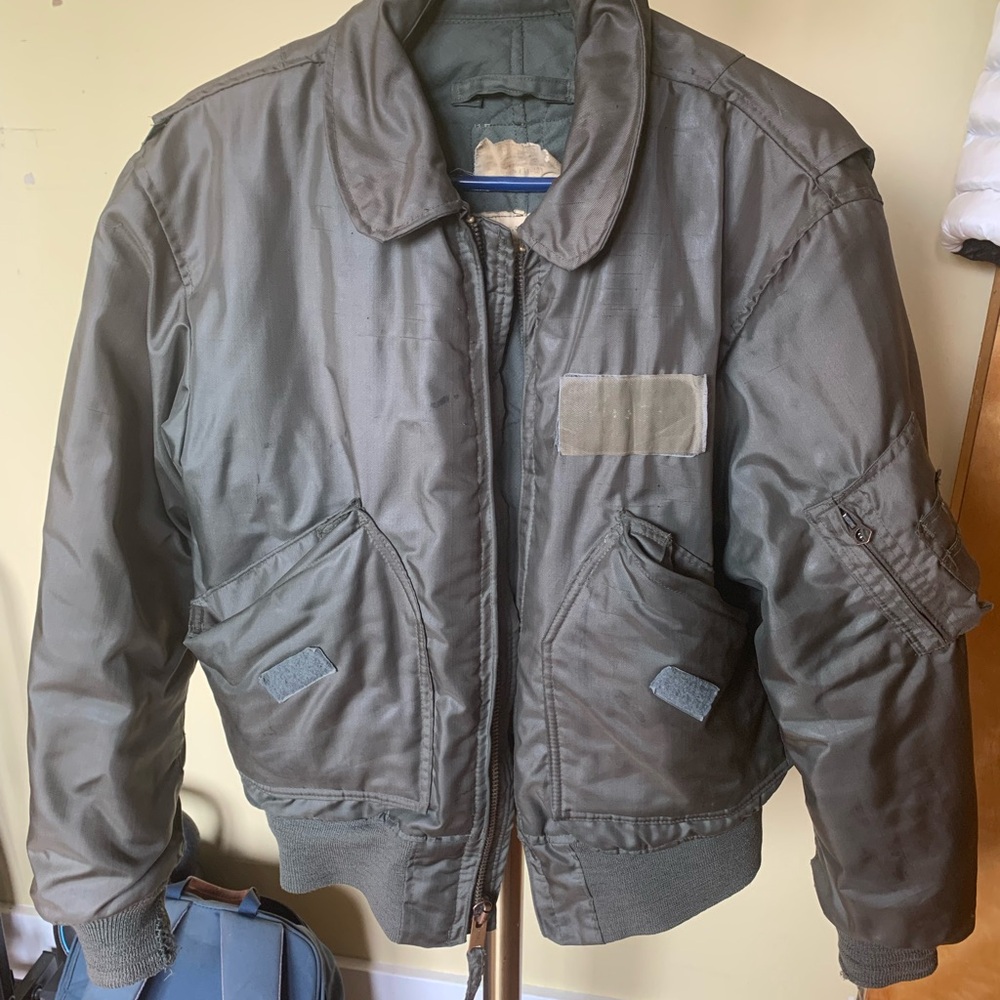Men's Green Aviator 1970s Bomber Jacket M/L 38-40
